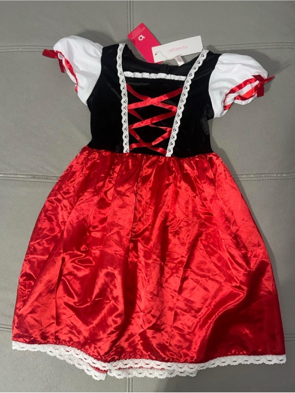 Girls' Red & Black Peasant-Style Halloween Costume Dress
